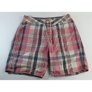 Ralph Lauren Polo Shorts Mens 34 Pink Colorful Plaid Drawstring Cotton Prepster